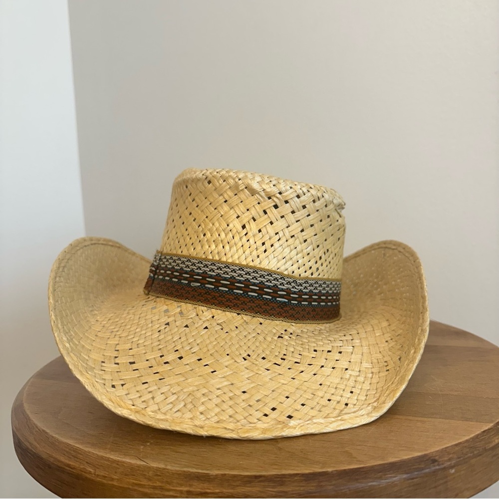 Resistol Stagecoach Western Cowboy Hat 6 3/4 Self Conforming Straw Tan USA Texas - Picture 5 of 16